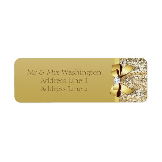 Faux Gold Sequins Gouden Boog en Diamant Etiket (Voorkant)