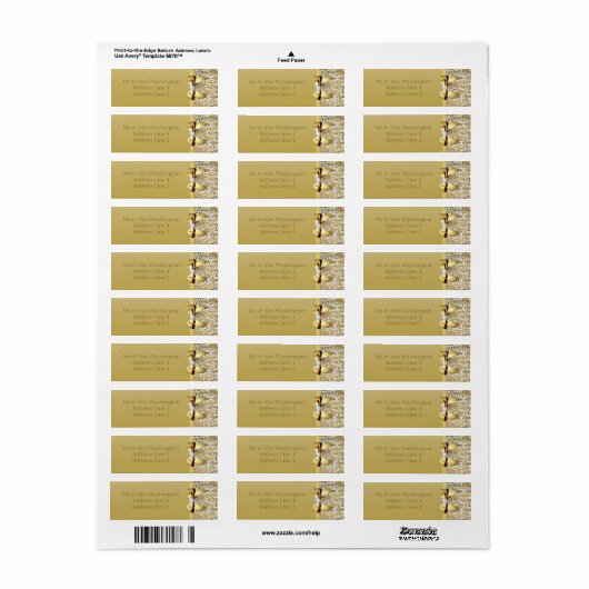 Faux Gold Sequins Gouden Boog en Diamant Etiket (Full Sheet)
