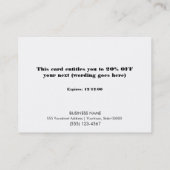 Faux Gold Sequins Haar Salon Kortingsbon 2 Kortingskaartje (Achterkant)