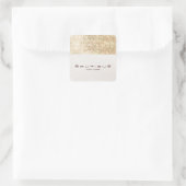 FAUX Gold Sequins Linen View Trendy en Chic Vierkante Sticker (Tas)