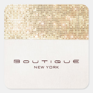 FAUX Gold Sequins Linen View Trendy en Chic Vierkante Sticker