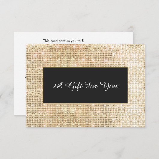 Faux Gold Sequins Spa en Salon Cadeaubon (Voorkant / Achterkant)