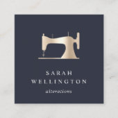 Faux Gold Sewing Machine | Seamstress of Tailor Vierkante Visitekaartje (Voorkant)