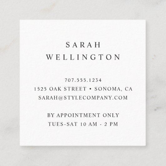 Faux Gold Sewing Machine | Seamstress of Tailor Vierkante Visitekaartje (Achterkant)