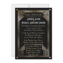 Faux Gold Shaded Art Deco Bruiloft
