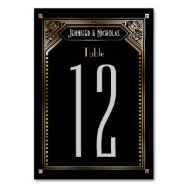 Faux Gold Shaded Gatsby Art Deco Tafelnummer