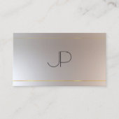 Faux Gold Silver Modern Monogram Professional Visitekaartje (Voorkant)