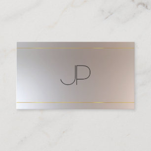 Faux Gold Silver Modern Monogram Professional Visitekaartje