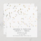 Faux Gold Silver Moderne Sprinkles Volwassen Verja Kaart (Voorkant / Achterkant)