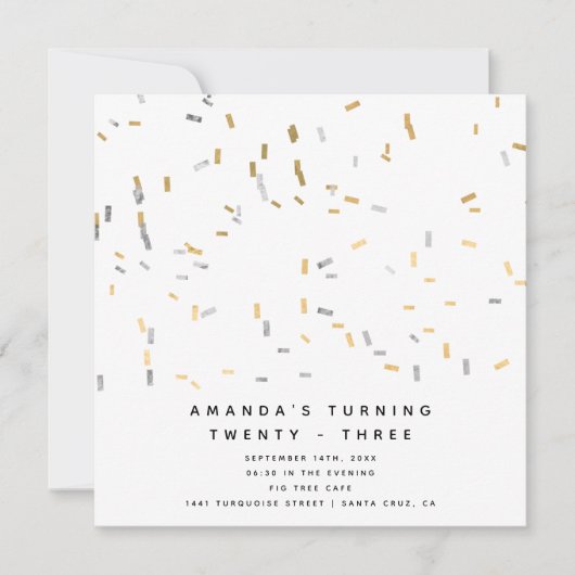 Faux Gold Silver Moderne Sprinkles Volwassen Verja Kaart (Voorkant)