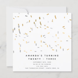 Faux Gold Silver Moderne Sprinkles Volwassen Verja Kaart