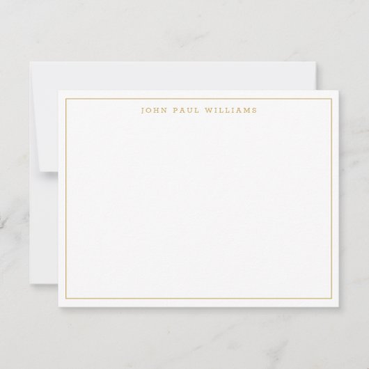 Faux Gold Simple Professional Thin Border Notitiekaartje (Voorkant)