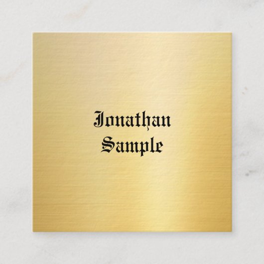 Faux Gold Sjabloon  Classic Look Oude Stijl Vierkante Visitekaartje (Voorkant)