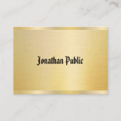 Faux Gold  Sjabloon Elegant Classic America Visitekaartje (Voorkant)