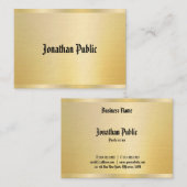 Faux Gold  Sjabloon Elegant Classic America Visitekaartje (Voorkant / Achterkant)