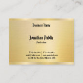 Faux Gold  Sjabloon Elegant Classic America Visitekaartje (Achterkant)