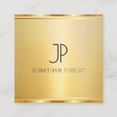 Faux Gold Sjabloon Elegant Modern Professioneel Vierkante Visitekaartje (Voorkant)