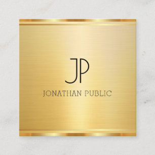 Faux Gold Sjabloon Elegant Modern Professioneel Vierkante Visitekaartje