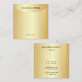 Faux Gold-Sjabloon Elegant Professional Modern Vierkante Visitekaartje (Voorkant / Achterkant)