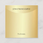 Faux Gold-Sjabloon Elegant Professional Modern Vierkante Visitekaartje (Voorkant)