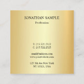 Faux Gold-Sjabloon Elegant Professional Modern Vierkante Visitekaartje (Achterkant)