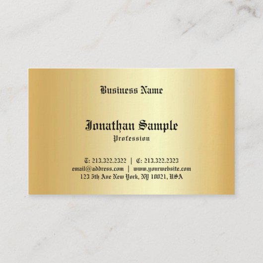  Faux Gold Sjabloon gecalligraveerde oude tekst Visitekaartje (Achterkant)