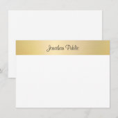 Faux Gold Sjabloon Handgeschreven Script Elegant (Voorkant / Achterkant)