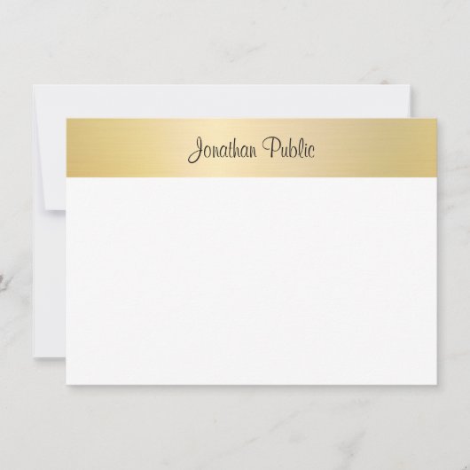 Faux Gold Sjabloon Handgeschreven Script Elegant (Voorkant)
