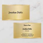 Faux Gold Sjabloon Klassieke tekst Elegant Vintage Visitekaartje (Voorkant / Achterkant)