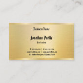 Faux Gold Sjabloon Klassieke tekst Elegant Vintage Visitekaartje (Achterkant)