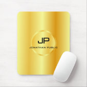 Faux Gold Sjabloon Modern Elegant Monogrammen Muismat (Met muis)