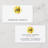 Faux Gold Sjabloon Modern legant monogram Visitekaartje (Voorkant / Achterkant)