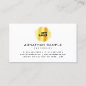 Faux Gold Sjabloon Modern legant monogram Visitekaartje (Achterkant)