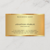 Faux Gold Sjabloon Monogram Initiaal Premium Linen Visitekaartje (Achterkant)