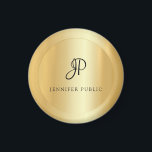 Faux Gold Sjabloon Monogram Modern Elegant Magneet<br><div class="desc">Faux Gold Sjabloon Monogram Modern Elegant Round Magnet.</div>