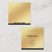 Faux Gold Sjabloon Professional Elegant Trendy Vierkante Visitekaartje (Voorkant / Achterkant)