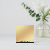 Faux Gold Sjabloon Professional Elegant Trendy Vierkante Visitekaartje (Staand voorkant)