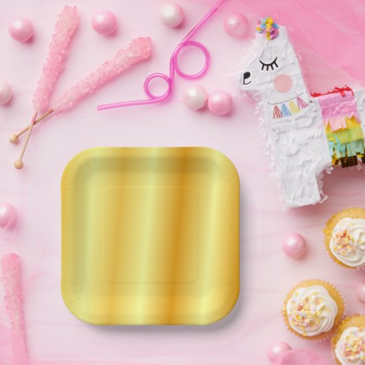 Faux Gold Sjabloon Trendy Elegant Glamoureuze Papieren Bordje (Feest)