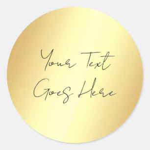 Faux Gold Sjabloon Voeg Jouw tekst toe Ronde Sticker