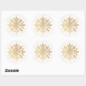 Faux Gold Sneeuwvlok Elegante Kerstmis Ronde Sticker (Vel)