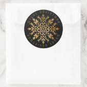 Faux Gold Sneeuwvlok Elegante Kerstmis Ronde Sticker (Tas)