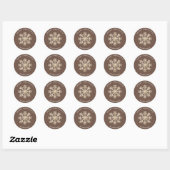 Faux Gold Snowflake Brown Custom Holiday Ronde Sticker (Vel)
