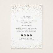 Faux gold Snowflake Kerstmis Bedankt Invoegen Visitekaartje (Achterkant)