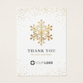 Faux gold Snowflake Kerstmis Bedankt Invoegen Visitekaartje (Voorkant)