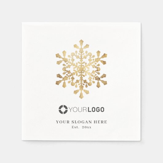 Faux Gold snowflake logo kerst Servet (Voorkant)
