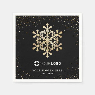 Faux Gold snowflake logo kerst Servet