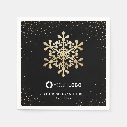 Faux Gold snowflake logo kerst Servet (Voorkant)