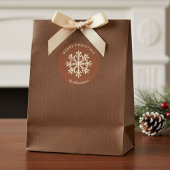 Faux Gold Snowflake Terracotta Custom Holiday Ronde Sticker