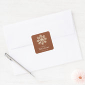 Faux Gold Snowflake Terracotta Custom Holiday Vierkante Sticker (Envelop)