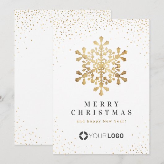 Faux Gold Snowflake visitekaartjes Kaart (Voorkant / Achterkant)